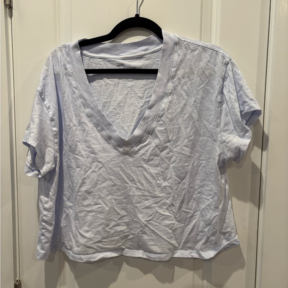 ❌LAST CHANCE❌ Aerie light blue Boxy Crop Top Short Sleeve